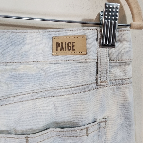 Paige‎ Hoxton Ankle Peg Step Hem Flaw Straight Leg Women 26 Tie Dye Splotch Jean - Picture 5 of 11